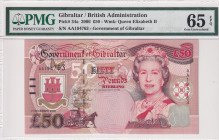 Gibraltar, 50 Pounds, 2006, UNC, p34a
UNC
PMG 65 EPQQueen Elizabeth II Portrait
Estimate: USD 100 - 200