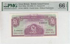 Great Britain, 1 Pound, 1962, UNC, pM36a
UNC
PMG 66 EPQBritish Armed Forces
Estimate: USD 40 - 80