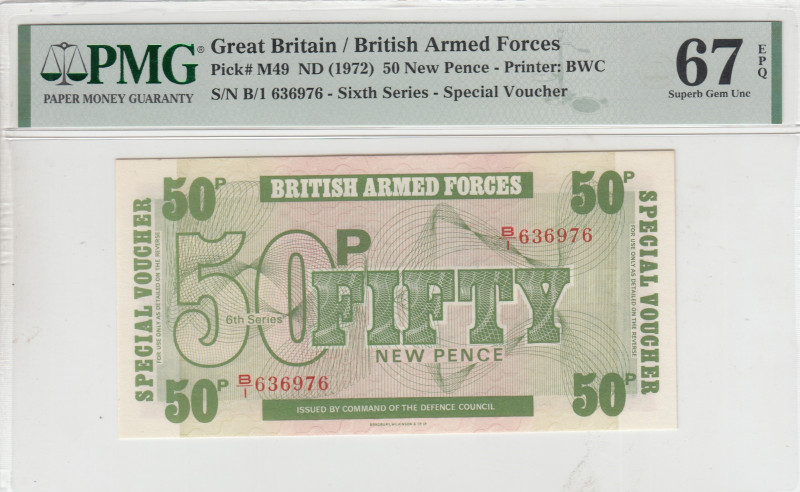 Great Britain, 50 New Pence, 1972, UNC, pM49
UNC
PMG 67 EPQBritish Armed Force...