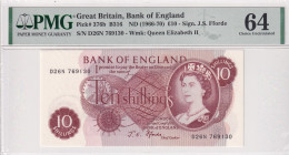 Great Britain, 10 Pounds, 1966/1970, UNC, p376b
UNC
PMG 64Queen Elizabeth II Portrait
Estimate: USD 100 - 200