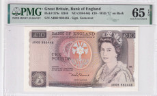 Great Britain, 10 Pounds, 1984/1986, UNC, p379c
UNC
PMG 65 EPQQueen Elizabeth II Portrait
Estimate: USD 100 - 200