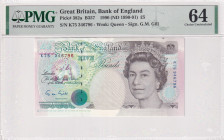 Great Britain, 5 Pounds, 1990/1991, UNC, p382a
UNC
PMG 64Queen Elizabeth II Portrait
Estimate: USD 40 - 80