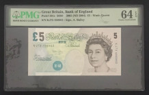 Great Britain, 5 Pounds, 2004, UNC, p391c
UNC
PMG 64 EPQQueen Elizabeth II Portrait
Estimate: USD 50 - 100