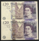 Great Britain, 20 Pounds, 2015, AUNC(+), p392c, (Total 2 consecutive banknotes)
AUNC(+)
Queen Elizabeth II Portrait
Estimate: USD 30 - 60