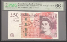 Great Britain, 50 Pounds, 2015, UNC, p393b
UNC
PMG 66 EPQQueen Elizabeth II Portrait
Estimate: USD 85 - 170