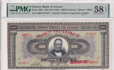 Greece, 1.000 Drachmai, 1928, AUNC, p100b
AUNC
PMG 58 EPQ
Estimate: USD 150 - 300
