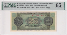 Greece, 25.000.000 Drachmai, 1944, UNC, p130b
UNC
PMG 65 EPQ
Estimate: USD 75 - 150