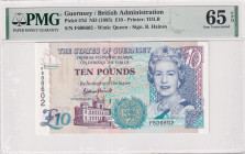 Guernsey, 10 Pounds, 1995, UNC, p57d
UNC
PMG 65 EPQIt has serial tracking number with the next lot.Queen Elizabeth II Portrait
Estimate: USD 70 - 1...