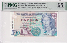 Guernsey, 10 Pounds, 1995, UNC, p57d
UNC
PMG 65 EPQIt has serial tracking number with previous Lot.Queen Elizabeth II Portrait
Estimate: USD 70 - 1...