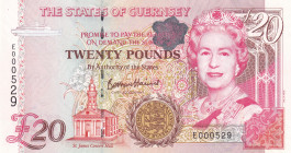 Guernsey, 20 Pounds, 1996, UNC, p58c
UNC
Low Serial NumberQueen Elizabeth II Portrait
Estimate: USD 40 - 80