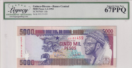 Guinea-Bissau, 5.000 Pesos, 1993, UNC, p14b
UNC
LCG 67 PPQLCG 67 PPQ
Estimate: USD 30 - 60
