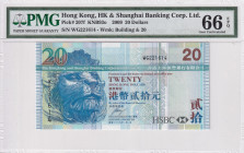 Hong Kong, 20 Dollars, 2009, UNC, p207f
UNC
PMG 66 EPQ
Estimate: USD 25 - 50