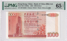 Hong Kong, 1.000 Dollars, 2001, UNC, p334
UNC
PMG 65 EPQ
Estimate: USD 300 - 600