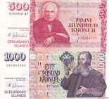 Iceland, 500-1.000 Kronur, 2001, UNC, p58; p59, (Total 2 banknotes)
UNC
Estimate: USD 20 - 40