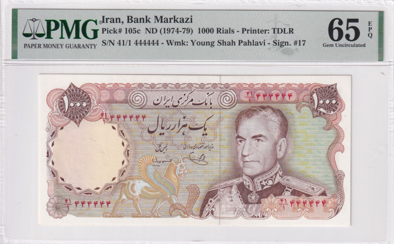 Iran, 1.000 Rials, 1974/1979, UNC, p105c, Radar
UNC
PMG 65 EPQ
Estimate: USD ...