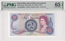 Isle of Man, 5 Pounds, 1979, UNC, p35Aa
UNC
PMG 65 EPQQueen Elizabeth II Portrait
Estimate: USD 200 - 400