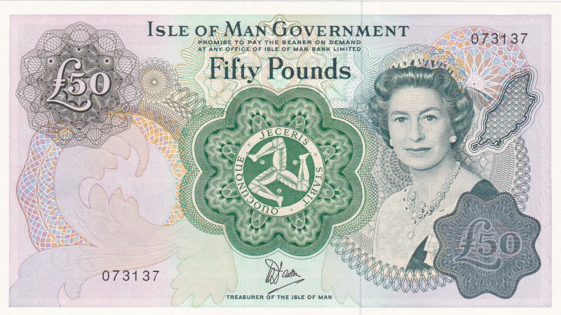 Isle of Man, 50 Pounds, 1983, UNC, p39a
UNC
Queen Elizabeth II Portrait
Estim...
