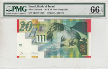 Israel, 20 New Sheqalim, 2014, UNC, p59d
UNC
PMG 66 EPQ
Estimate: USD 25 - 50