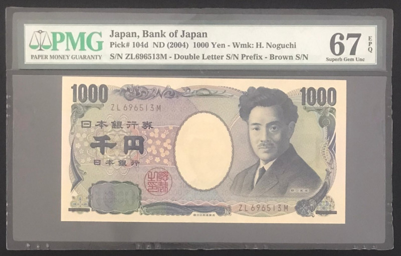 Japan, 1.000 Yen, 2004, UNC, p104d
UNC
PMG 67 EPQHigh Condition
Estimate: USD...