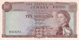 Jersey, 10 Shillings, 1963, XF(-), p7a
XF(-)
Queen Elizabeth II Portrait
Estimate: USD 20 - 40
