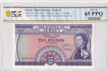 Jersey, 10 Pounds, 1972, UNC, p10a
UNC
PCGS 65 PPQQueen Elizabeth II Portrait
Estimate: USD 300 - 600