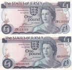 Jersey, 1 Pound, 1976/1988, UNC, p11a, (Total 2 banknotes)
UNC
Light handling
Estimate: USD 30 - 60