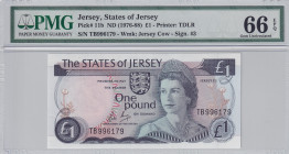 Jersey, 1 Pound, 1976/1988, UNC, p11b
UNC
PMG 66 EPQ
Estimate: USD 50 - 100