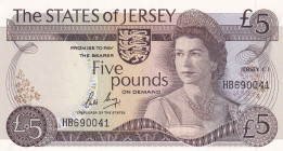 Jersey, 5 Pounds, 1976/1988, UNC, p12b
UNC
Queen Elizabeth II Portrait
Estimate: USD 75 - 150