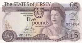 Jersey, 5 Pounds, 1976/1988, UNC(-), p12b, REPLACEMENT
UNC(-)
Queen Elizabeth II Portrait
Estimate: USD 60 - 120