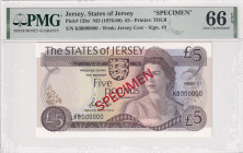 Jersey, 5 Pounds, 1976/1988, UNC, p12bs, SPECIMEN
UNC
PMG 66 EPQQueen Elizabeth II Portrait
Estimate: USD 75 - 150
