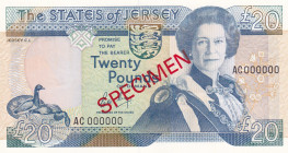 Jersey, 20 Pounds, 1989, UNC, p18s, SPECIMEN
UNC
Queen Elizabeth II Portrait
Estimate: USD 20 - 40