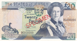 Jersey, 20 Pounds, 1993, UNC, p23s, SPECIMEN
UNC
Queen Elizabeth II Portrait
Estimate: USD 30 - 60