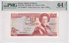 Jersey, 10 Pounds, 2000, UNC, p28a
UNC
PMG 64 EPQQueen Elizabeth II Portrait
Estimate: USD 50 - 100