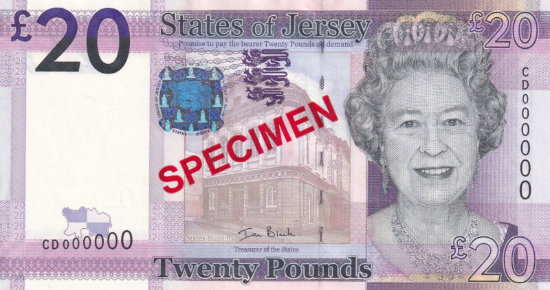 Jersey, 20 Pounds, 2010, UNC, p35s, SPECIMEN
UNC
Queen Elizabeth II Portrait
...