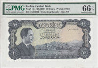 Jordan, 10 Dinars, 1959, UNC, p16e
UNC
PMG 66 EPQ
Estimate: USD 300 - 600