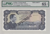 Jordan, 10 Dinars, 1959, UNC, p16s, SPECIMEN
UNC
PMG 65 EPQ
Estimate: USD 1500 - 3000
