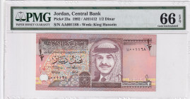 Jordan, 1/2 Dinar, 1992, UNC, p23a
UNC
PMG 66 EPQ
Estimate: USD 25 - 50