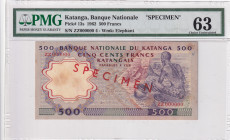 Katanga, 500 Francs, 1962, UNC, p13s, SPECIMEN
UNC
PMG 63
Estimate: USD 250 - 500