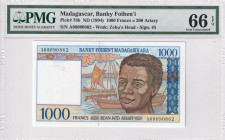 Madagascar, 1.000 Francs=200 Ariary, 1994, UNC, p76b
UNC
PMG 66 EPQ
Estimate: USD 25 - 50