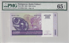 Madagascar, 5.000 Francs=1.000 Ariary, 2004, UNC, p89b
UNC
PMG 65 EPQ
Estimate: USD 25 - 50