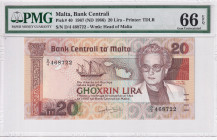 Malta, 20 Lira, 1986, UNC, p40
UNC
PMG 66 EPQ
Estimate: USD 150 - 300