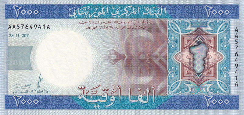 Mauritania, 2.000 Ouguiya, 2011, UNC, p20
UNC
Estimate: USD 25 - 50