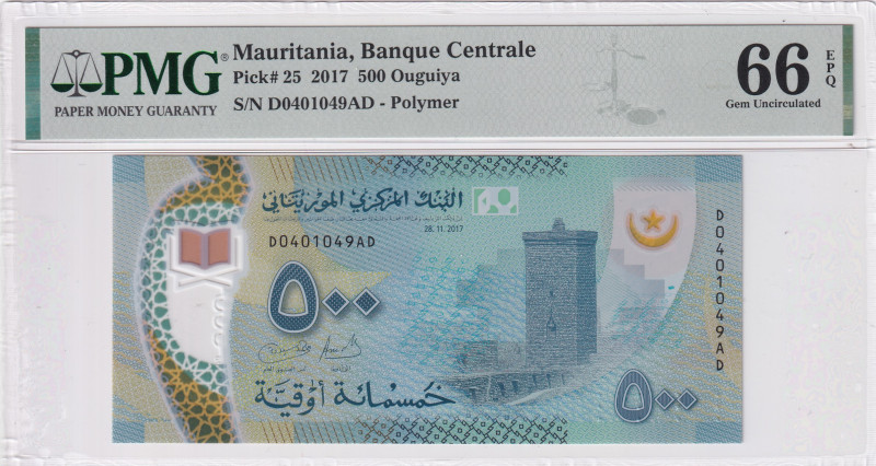 Mauritania, 500 Ouguiya, 2017, UNC, p25
UNC
PMG 66 EPQPolymer
Estimate: USD 4...