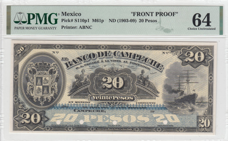 Mexico, 20 Pesos, 1903/1909, UNC, pS110p1, PROOF
UNC
PMG 64FRONT PROOF
Estima...