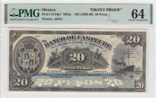 Mexico, 20 Pesos, 1903/1909, UNC, pS110p1, PROOF
UNC
PMG 64FRONT PROOF
Estimate: USD 400 - 800