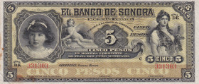 Mexico, 5 Pesos, 1911, UNC(-), pS419r, REMAINDER
UNC(-)
Estimate: USD 30 - 60