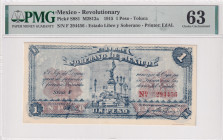 Mexico, 1 Peso, 1915, UNC, pS881
UNC
PMG 63
Estimate: USD 75 - 150