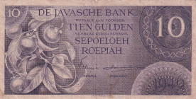 Netherlands Indies, 10 Gulden, 1946, FINE(+), p90
FINE(+)
Split, rips and stains
Estimate: USD 40 - 80