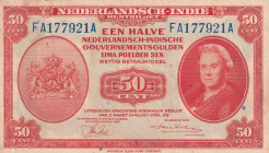 Netherlands Indies, 50 Cents, 1943, AUNC, p110a
AUNC
Light stained
Estimate: USD 20 - 40