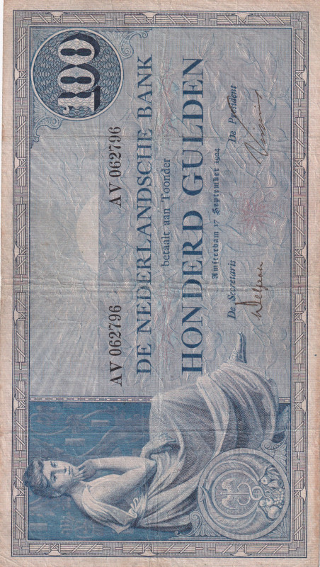 Netherlands, 100 Gulden, 1924, VF, p39d
VF
There are pinholes and spots.
Esti...